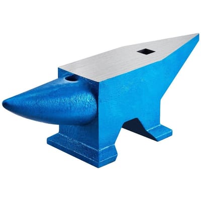 Enclume à une corne 132Lbs/60Kg Enclume en acier moulé Forgeron à vendre Outils en acier de forge avec trou rond et carré et équipement Tapis d'enclume Robuste Forgeron