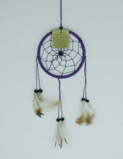 Dromenvanger / Dreamcatcher Ø12cm zonder kleintjes  - paars