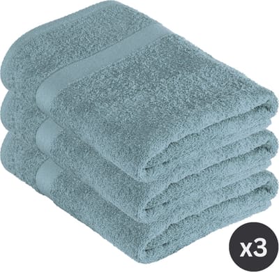 TISECO HOME STUDIO - Badlaken RIVA - SET/3 - 100% katoen - 450 g/m² - 100% katoen - superzacht en zeer absorberend - 70x140 cm - Blauw