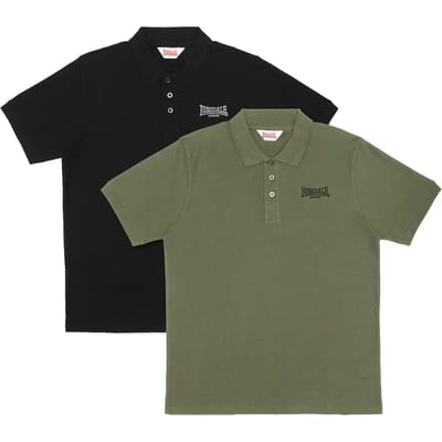 Lonsdale Lingholme Korte Mouw Poloshirt 2 Eenheden Groen,Zwart M Man