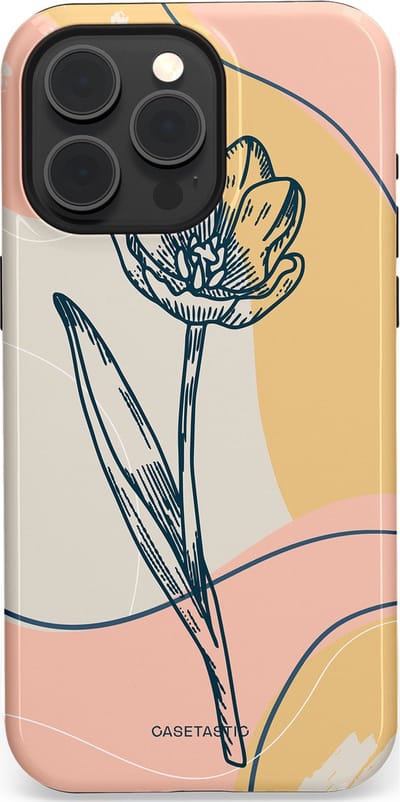 Casetastic Hoesje Geschikt voor Apple iPhone 15 Pro Max Magsafe - Stijlvolle Beschermende Duo-layer Case - Lente tulp
