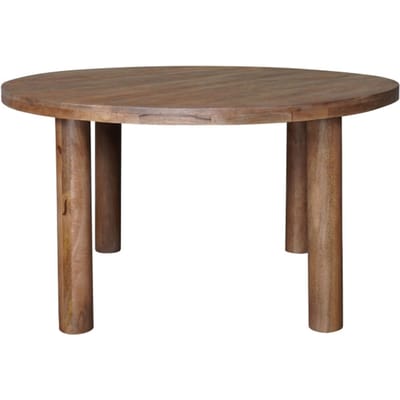 Eettafel Tias ø140 cm - Mangohout - Bruin - Rond - Japandi - 4 personen - Keukentafel