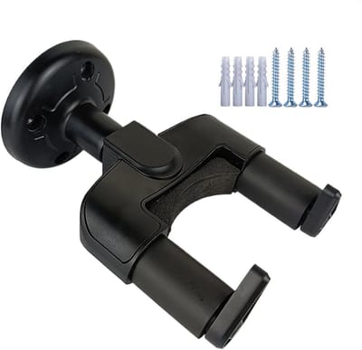 Gitaar Wandhouder - Instrumenten Hanger - Muziek Opbergen - Schuim Bescherming - 14.5 cm Lengte - Zwart