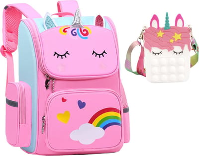 Rugzak meisje - Fidget Toys - tasje - Eenhoorn tas - Unicorn Speelgoed - Schooltas meisje - Kinderrugzak - Rugtas meisje - Roze - 40 x 27 x 15 cm - Schooltassen