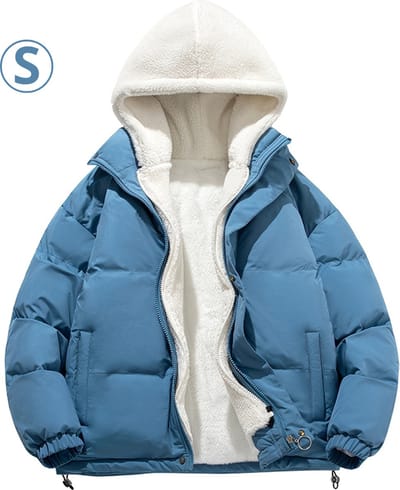 Nivard Parka Heren - Winterjas - Sherpa - Voor Heren - Jas - Winter - Volwassen - Extra Zacht - Blauw - Maat S