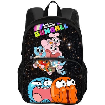 De Geweldige Wereld van Gumball Ronde Voorkant Tas Rugzak Cartoon Anime Bedrukt Student Jongens en Meisjes Nieuwe Rugzak