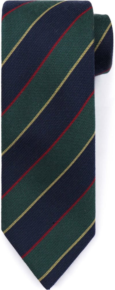 Suitable Stropdas Zijde Triple Stripe Donkerblauw - Streep - Heren das - Breedte: 7 cm -