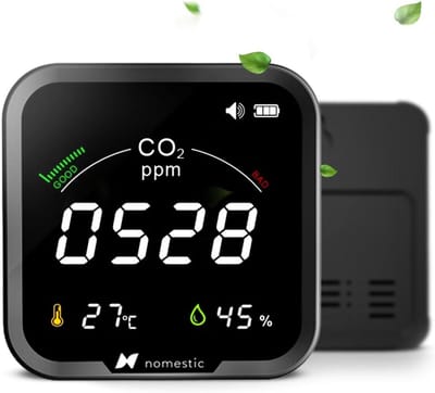 CO2 Meter met Hygrometer en Thermometer - Draagbare Luchtkwaliteit Tester met NDIR Sensor