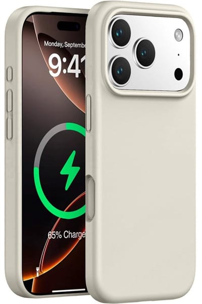 Mobiq - Siliconen Magsafe Hoesje geschikt voor iPhone 17 Pro - grijs