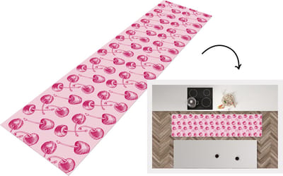 Keukenloper - Loper keuken - Vintage - Kersen - Patronen - Roze - 200x50 cm - Keukenloper vinyl