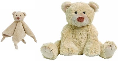 Happy Horse beer Boogy beige knuffeldoekje en knuffel 35 cm - Knuffelbeer - Kraamcadeau - Baby speelgoed