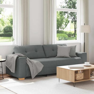 vidaXL - 3-zitsbank - donkergrijs - 220x78x80 - cm - stof