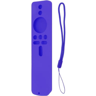 Housse de Protection en Silicone pour Xiaomi TV Stick 4K Antidérapante Housse de Télécommande avec Cordon Gris violet