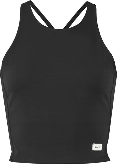 CRAFT COLLECTIVE CROPPED SINGLET W Dames Sportshirt - Zwart