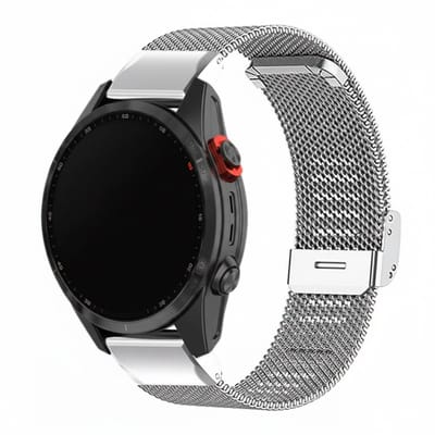 Milanees bandje - geschikt voor Garmin Fenix 5S (Plus) / 6S / 7S / 8 (43 mm) / Approach S12 / S42 / S70 42 mm / Epix Pro (Gen 2) 42 mm / D2 Delta S / Mk3(i) 42 mm - zilver