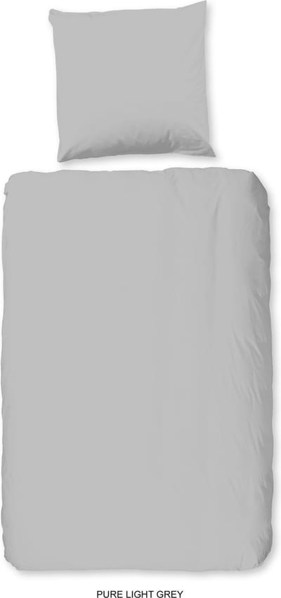 Pure dekbedovertrek effen kleur - Lits jumeaux 240x200/220 cm - Lichtgrijs - Microvezel