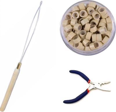 Finnacle - Ultieme Microring Combo - 100x Siliconen Microringen in Blond - Inclusief Microring Loop & Inzettang