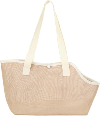 Kattentransporttas - Draagbare dieren tas - Veilig reizen - Optimale luchtcirculatie - 38.3 x 33.5 x 6.9 cm - Kaki