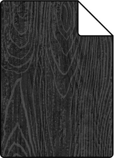 Proefstaal Origin Wallcoverings behang houten planken met nerf zwart - 26,5 x 21 cm - 347558-S