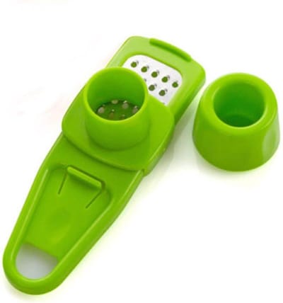 Gemberpers - Knoflookpers - Knoflookperser - Gemberperser - Rasp voor knoflook, gember en meer - Handige rasp - Knoflookschaaf - Gemberschaaf - Knoflook Snijder - Gember Snijder - Kleine schaafmachine - Groen