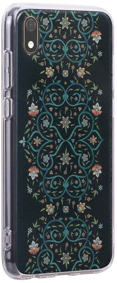 Bigben Connected, Hoesje geschikt voor Y5 2019 - Hybride Paradise met Bloemenpatroon, Zwart