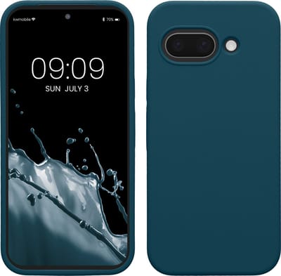 kwmobile telefoonhoesje geschikt voor Google Pixel 9a - Hoesje met siliconen coating - Smartphone case in mat petrol
