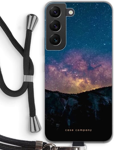 Case Company® - Hoesje met koord geschikt voor Samsung Galaxy S22 hoesje met Koord - Travel to space - Telefoonhoesje met Zwart Koord - Bescherming aan alle Kanten en Over de Schermrand