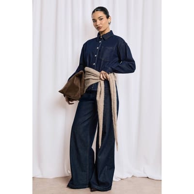 boohoo Dames Denim overhemd | Indigo | Maat: 10