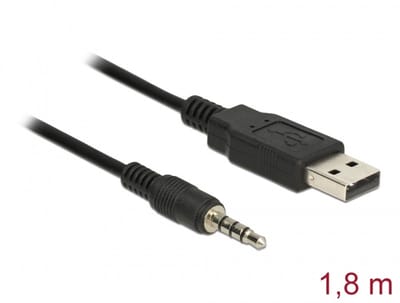 Delock Converter USB 2.0 Type-A male to Serial TTL 3.5 mm 4 pin stereo jack 1.8 m (5 V)