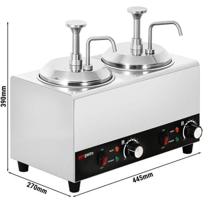 GGM Gastro Beheizter Saucenspender - 1,2 kW - 2x 2 Liter - inkl. Einsatz
