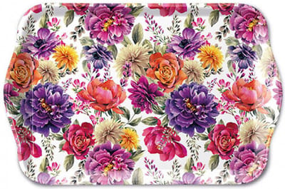 Tray melamine 13x21 cm Anne white-1 persoons dienblad-ambiente-bloemen-kleurrijk