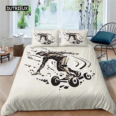 Skateboard Dekbedovertrek Skateboarder Dekbedovertrek Collectie Queen Size Hip Hop Hippie Beddengoed Collectie Buiten Extreme Sporten Spel EU single(135x200cm)
