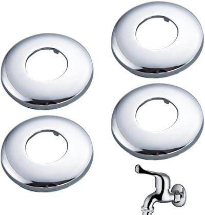 Dailygoods- Faucet Rosette - 4 Stuks - Roestvrij Staal - Ø 69 mm - Hoogte 5 mm - Eenvoudig te Installeren - Decoratieve Afwerking - Rozet