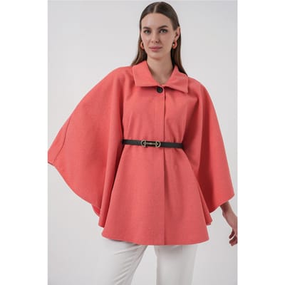 Gestrikte Tweed Cape Jacket