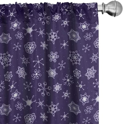 ABAKUHAUS Sneeuwvlok Voorhangen – 2x75x175 cm – Mikrofaser – Indigo/Lila