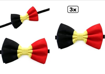 3x Strik satijn Belgie - Vlinderstrik satijn Belgium