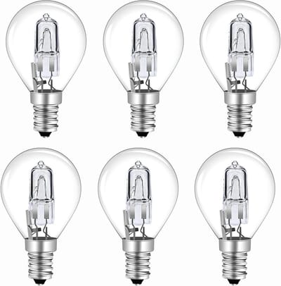 Dimbare 28W E14 Halogeen G45 Golfbal Lamp - 370LM Warm Wit 2700K voor Kroonluchters, Set van 6, Energiezuinig en Lange Levensduur