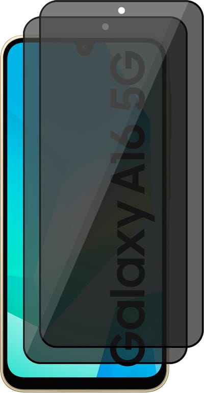 Privacy Screenprotector geschikt voor Samsung Galaxy A16 - 2x Volledig Dekkend Glas Screen Protector