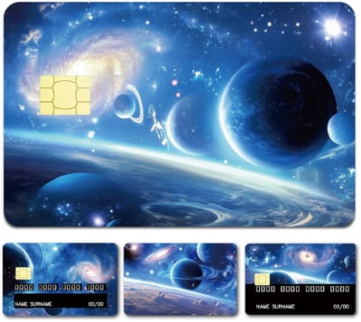 Dailygoody - Creditcard Skin - Blauwe Ruimte Planeet - Slank en Waterdicht - 4 Stijlen - Perfect voor Persoonlijke Stijl - Voor Creditcard en Debetkaart