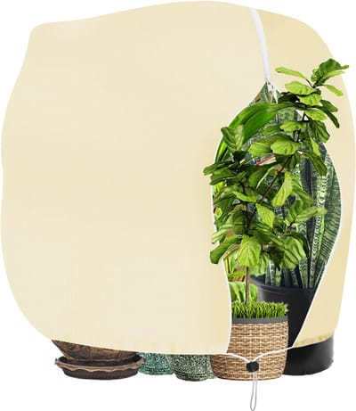 Vliesdoek tegen vorst - 200 × 240 cm - met trekkoord en Ritssluiting - Plantenhoes - Winterhoes - Duurzaam - Ritssluiting - UV-doorlatend - plantenbescherming