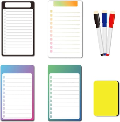 Magnetisch Whiteboard Set - 4 Magnetische Borden met 3 Pennen en Gum voor Notities en Plannen