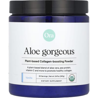Ora, Aloe Gorgeous, Poudre de Réplétion de Collagène Végétal, Saveur Vanille, 8,47 oz (240g)