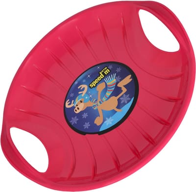 KOTARBAU® Glijschotel, Sneeuwschijf, Kunststof, 60 cm, Roze, Sneeuw Slee, met Handgrepen, voor Kinderen en Volwassenen, Schotel Slee Plastic, Bobsleeën, Sneeuwglijder, Duurzaam