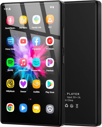 MP3 Speler - Muziekspeler Media - Muziek Luisteren Video - Android 13 OS - 96GB Opslag - Zwart