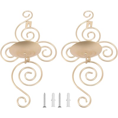 2 Sets Bougeoir Mural Pliable Style Européen Tourbillon Fer Forgé Suspension Murale Chandelier