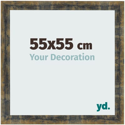Your Decoration - Fotolijst 55x55 cm - MDF - Blauw Goud Gemeleerd - Pisa