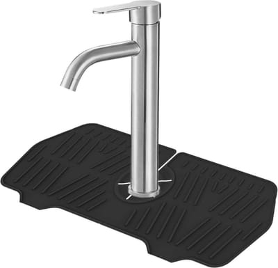 Aftappen Pad Achter Kraan - Duurzame Siliconen Kraan Water Catcher Mat | Snelle Aftappen Sink Water Catcher Mat Achter Kraan, Siliconen Droogmat Voor Keuken, Badkamer, (3 Kleuren)