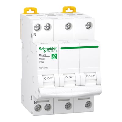 Schneider Electric Resi9 XP MCB/circuit breaker 3PN C-characteristic 16A 6kA 54mm