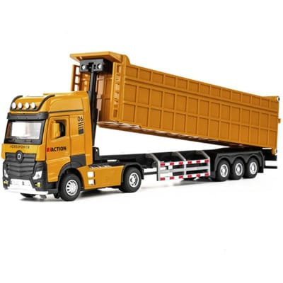 1/50 Stad Zware Kiepwagen Model Diecasts Metaal Slak Kolenmijn Transportvoertuigen Auto Model Geluid En Licht Kinderspeelgoed Cadeau orange