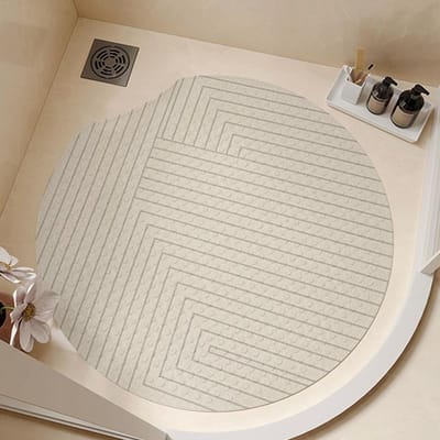 Ronde Zuignap Vloermat Badkamer Antislip Voetmat Eenvoudige Badkamer Doucheruimte Waterdichte en Valbestendige Speciale Mat round notch 55 * 55cm